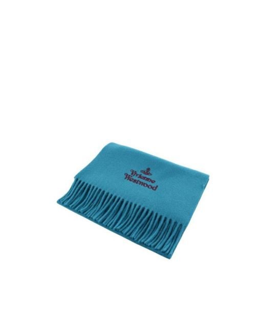 Vivienne Westwood Blue Fringed Scarf for men