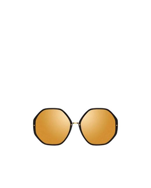 Linda Farrow Metallic Hexagonal Frame Sunglasses for men