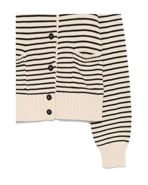 Roberto Collina Black Striped Cotton Cardigan