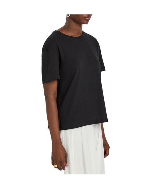 Totême Black Solid-Color Cotton T-Shirt