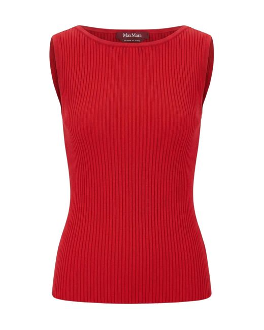 Max Mara Solid-Colored Sleeveless Knit Top