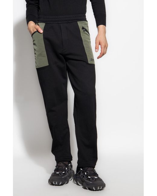 Alexander McQueen Black Logo-Print Straight-Leg Track Pants for men