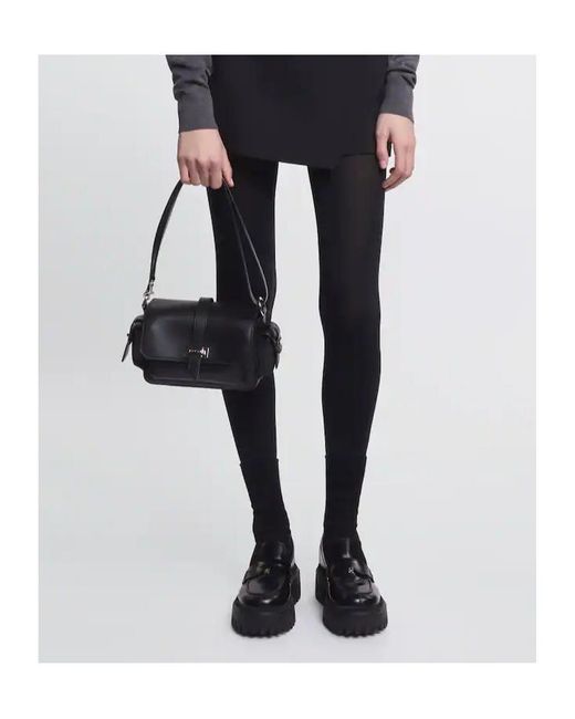 Hogan Black Embossed Small Flap Shoulder Bag