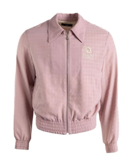 Amiri Pink Monogram Zip Bomber Jacket for men