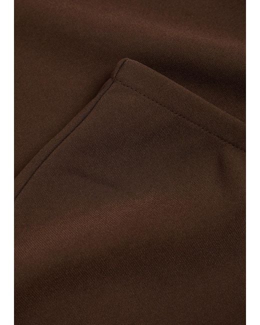 Reformation Brown Gale Straight-Leg Crepe Trousers