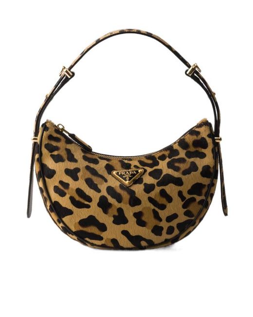 Prada Metallic Arqué Printed Leather Mini Shoulder Bag