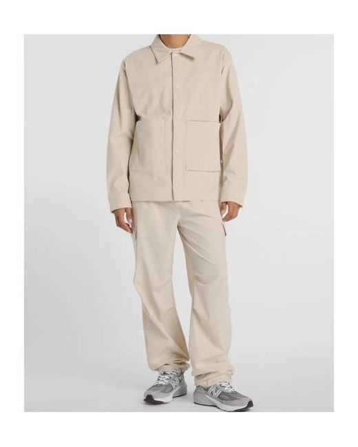 New Balance White Long-Sleeved Straight-Hem Shirt for men
