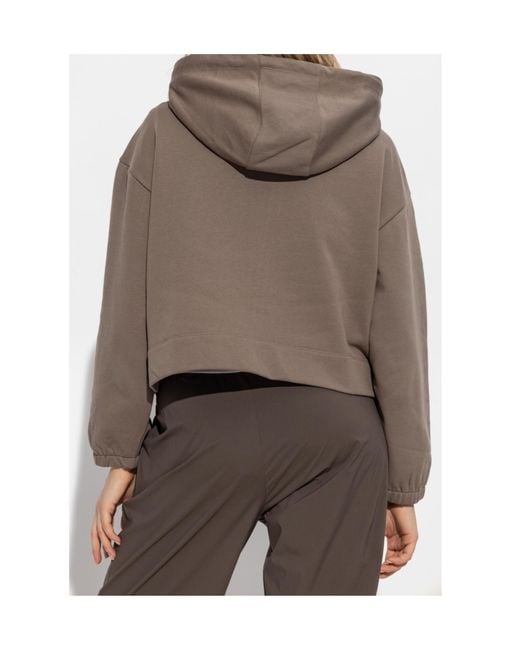 Emporio Armani Brown Asv Logo Embroidered Zip-Up Hoodie