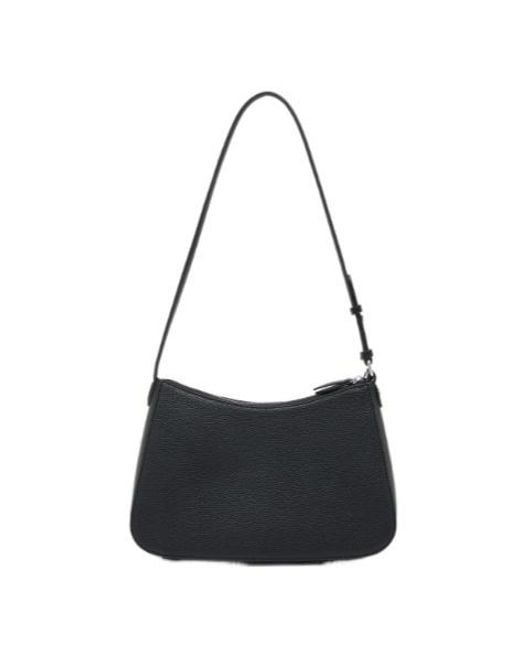ARMANI EXCHANGE Black Crossbody Bag With A Textured Grain And Chain