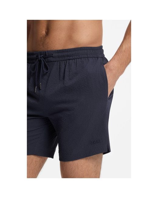 Boss Blue Simple Swim Trunks for men