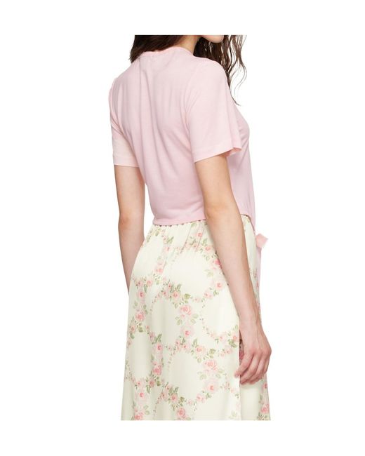 Simone Rocha Pink Bow Tail Easy T-Shirt