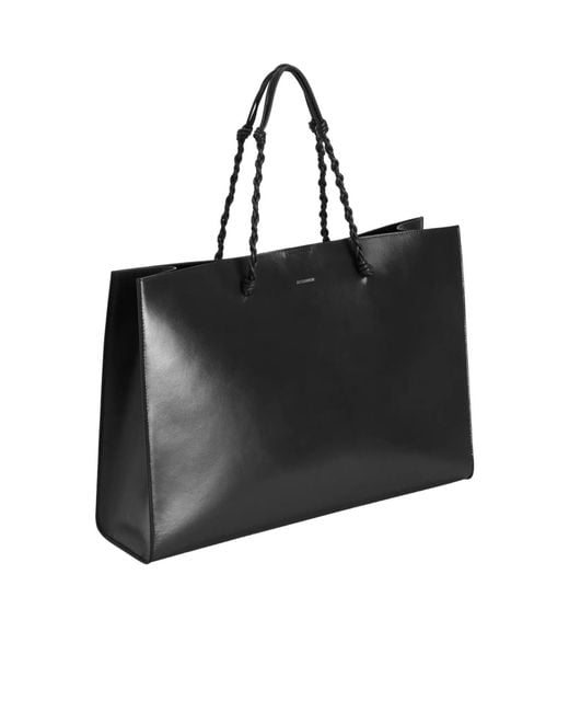 Jil Sander Black Handknotted Shopper