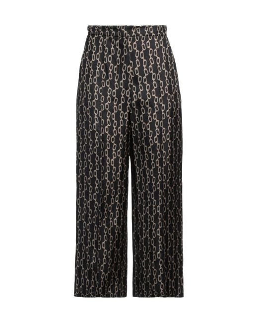 Max Mara Black Two-Tone Loose Long Pants