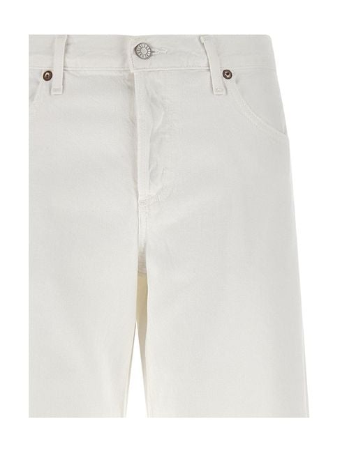 Agolde White Low Rise Loose Fit Jeans
