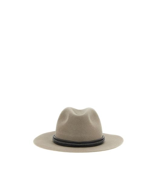 Brunello Cucinelli Multicolor Embellished Band Fedora