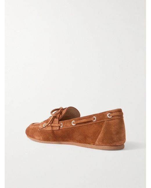 Stuart Weitzman Brown Tinsley Suede Loafers