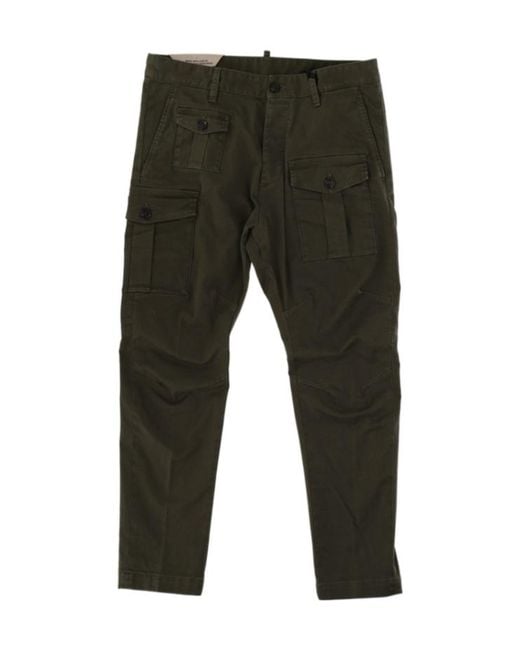DSquared² Green Chino Cargo Pants for men