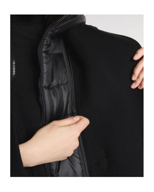 Fay Black Double Front Hooded Coat