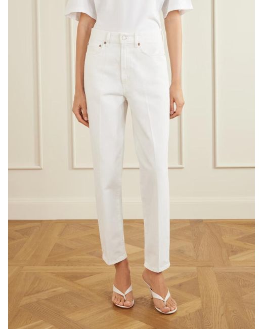 Agolde White 80S High-Waist Straight-Leg Jeans