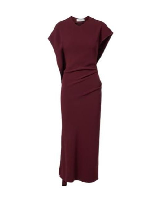 Victoria Beckham Red Victoria Draped Cady Midi Dress