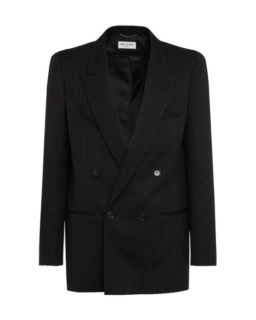 Saint Laurent Black Double-Breasted Suit Jacket for men