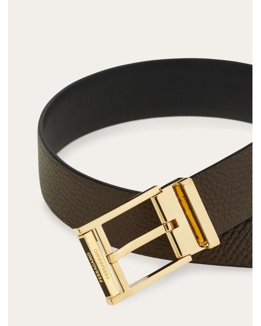 Ferragamo White Ferragamo Gancini Buckled Belt for men