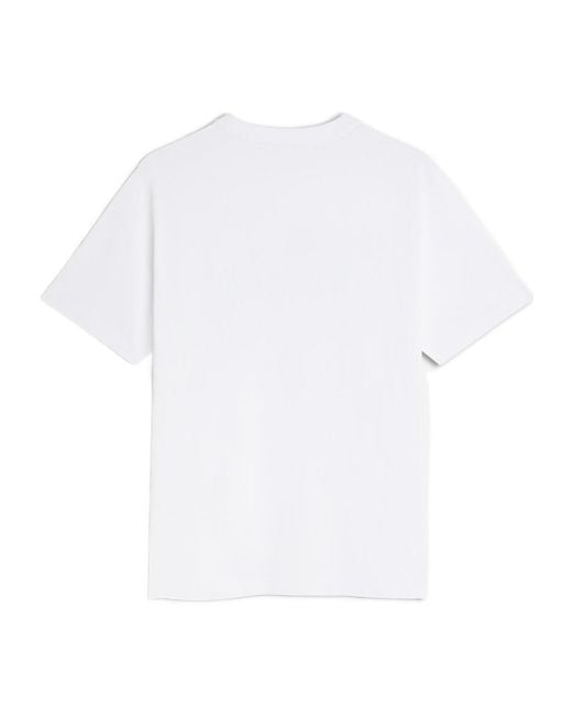 Maison Kitsuné White Maison Kitsuné Logo Printed Crewneck T-Shirt for men