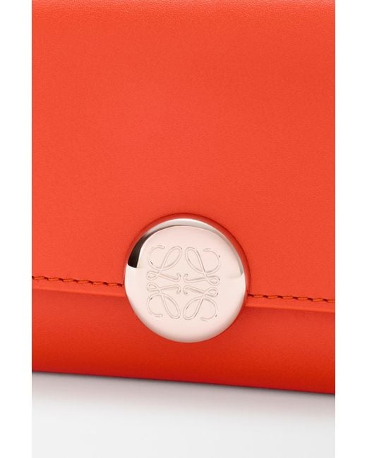 Loewe Red Pebble Small Vertical Wallet
