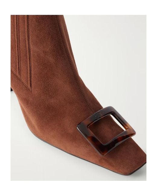 Roger Vivier Brown Belle Vivier 75 Embellished Ankle Boots