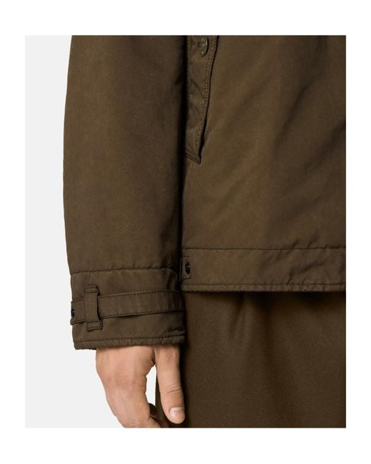Stone Island Brown Padded Coach Jacket With Detachable Collar And Anti-Drop for men
