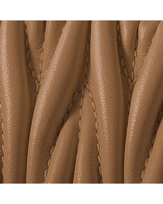 Miu Miu Brown Matelassé Zipped Wallet