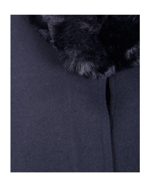 Twinset Blue Faux-Fur Cape