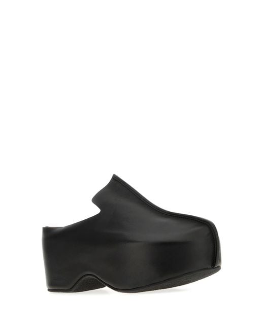 J.W. Anderson Black Round-Toe Platform Slippers