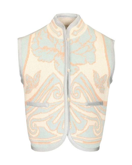 Forte_forte White Peonia My Love Jacquard Knitted Vest
