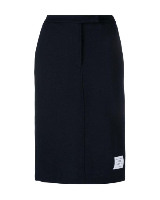 Thom Browne Blue Rwb Stripe-Detail Midi Skirt