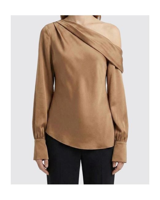 Jonathan Simkhai Natural Draped One-Shoulder Top