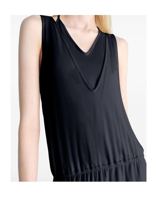 Lemaire Black Ruched Sleeveless Dresses
