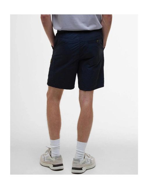 Barbour Blue Raised-Logo Shorts for men