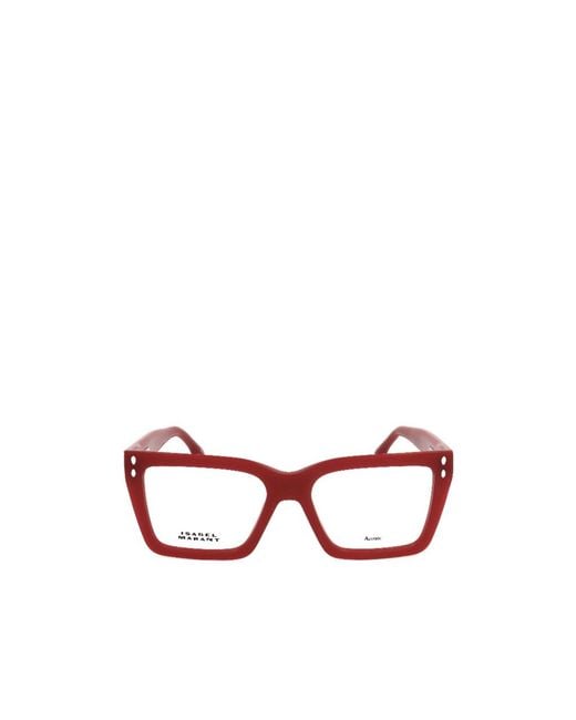 Isabel Marant Red Full-Rimmed Glasses (With Non-Prescription Lenses)