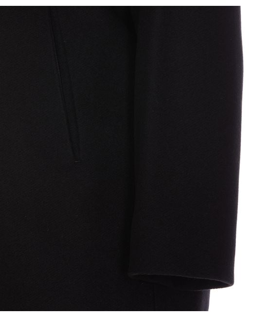 Herno Black Padded-Underlayer Funnel Neck Coat
