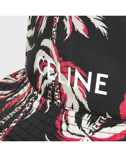 Céline White Palm Tree Bucket Hat for men