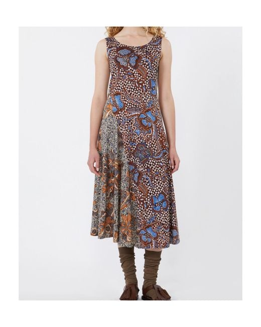 Weekend by Maxmara Brown Cotton Clash Print Midi Dress