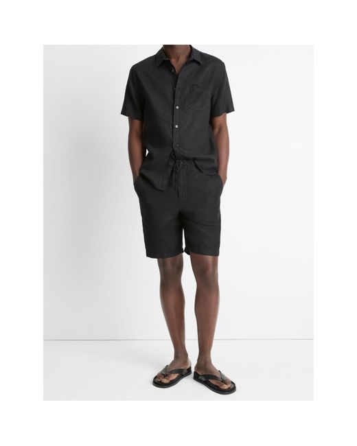 Vince Black Hemp Drawstring Short for men