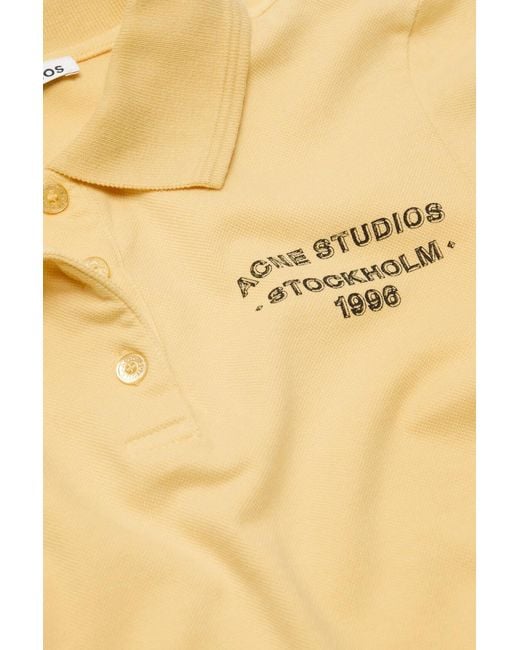 Acne Yellow Sprayed Polo T-Shirt