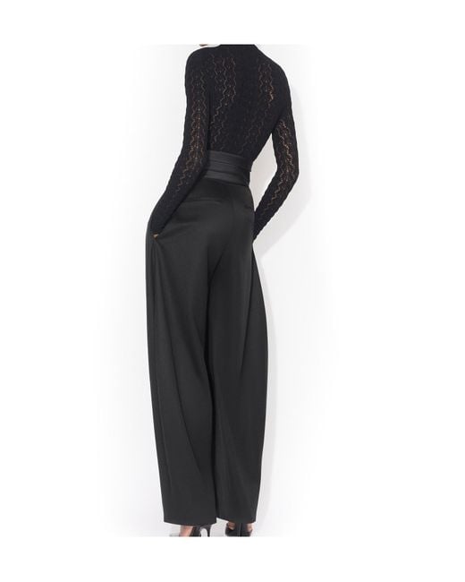Alaïa Black Highneck Stretch Lace Bodysuit
