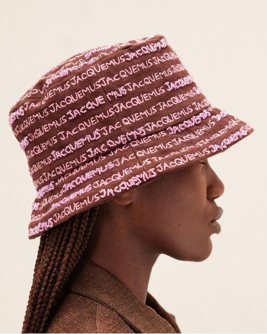 Jacquemus Red Cappelli Uomo Cotone Marrone/Rosa for men