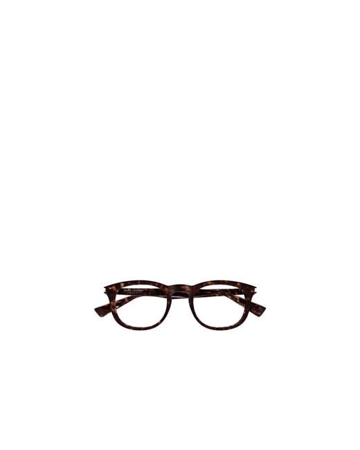 Saint Laurent White Eyewear Oval Frame Glasses for men