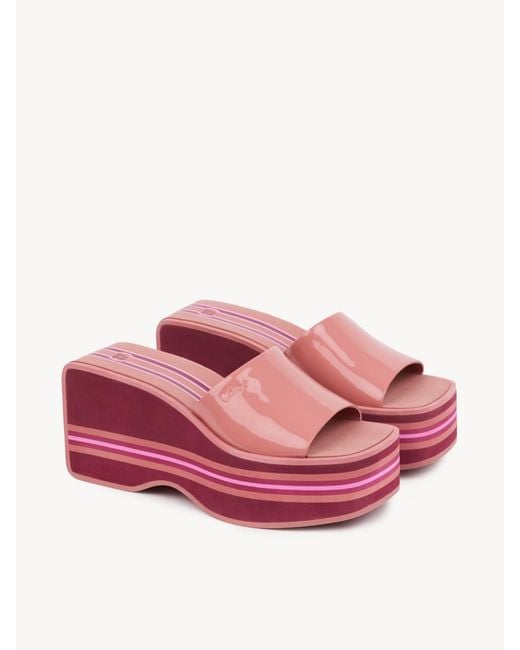 Chloé Red Chloé Swimming Cool Platform Heeled Sandals