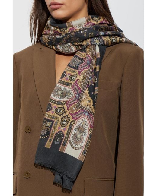 Etro Black Patterned Scarf