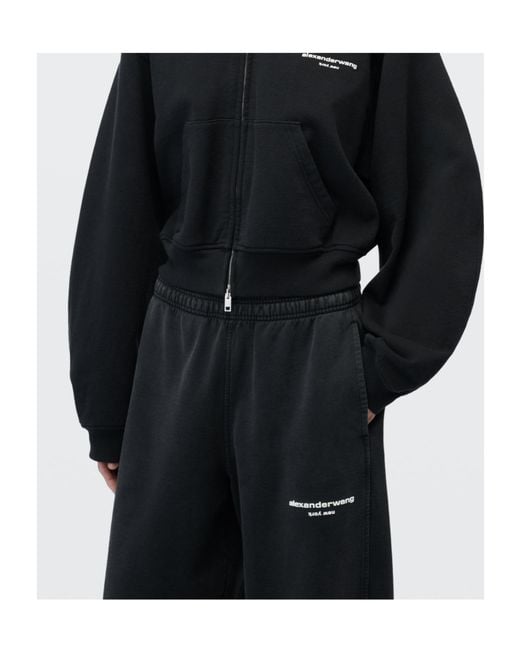 Alexander Wang Blue Logo-Print Mid-Rise Relaxed Sweatpants